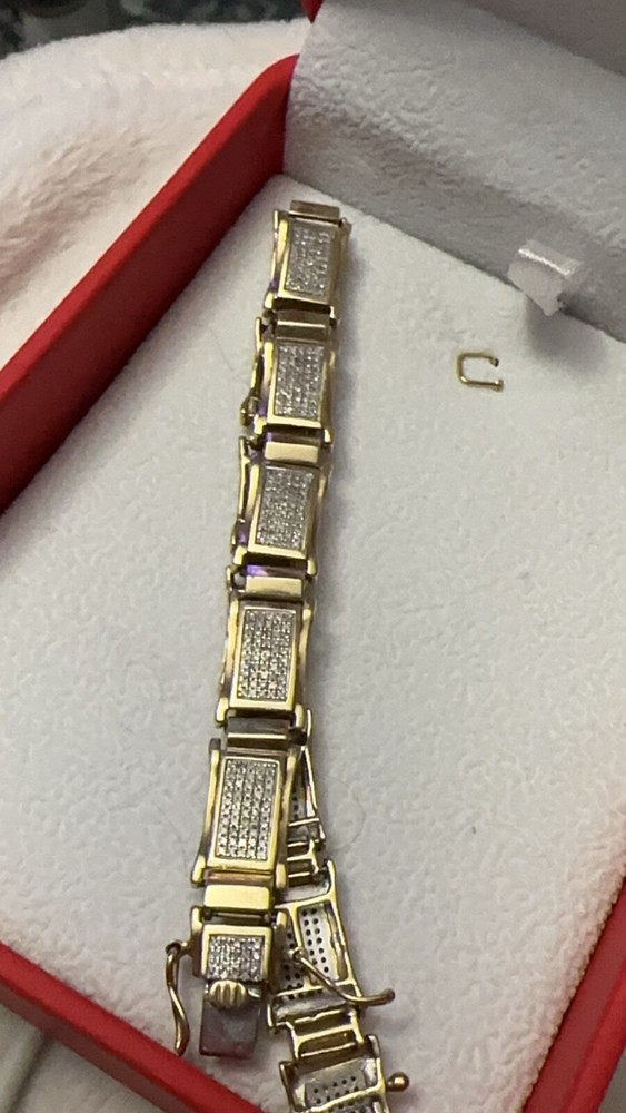 Men’s 10Kt White Gold Bracelet with Diamonds