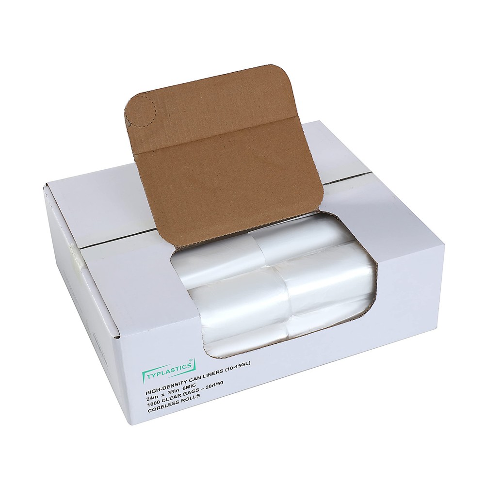 Trash Can Liners - Wholesale 1000 Count High Density Garbage Bags on Perforat...