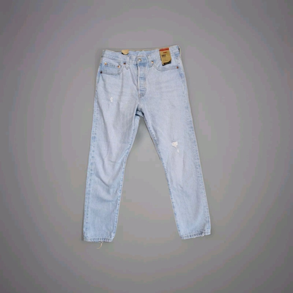 NWT Levi's Women's 501 Skinny High Rise Button Fly Distressed Blue Jeans 29x28