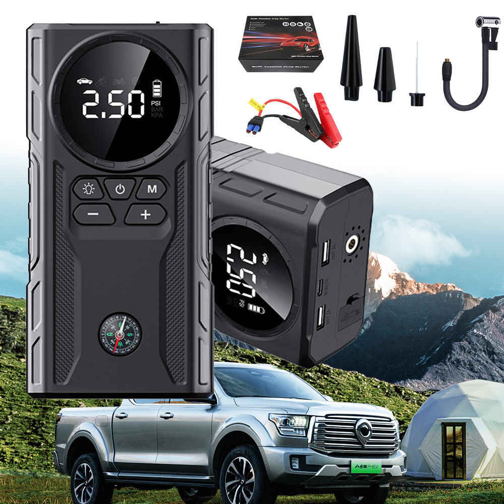 Car Jump Starter with Air Compressor 99800mAh Battery Jumper Box Charger Booster