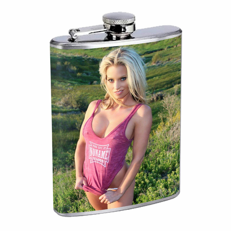 Country Pin Up Girls D37 Flask 8oz Stainless Steel Hip Drinking Whiskey
