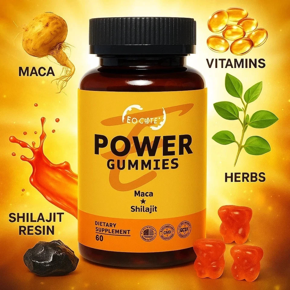 Power Gummies Maca + Shilajit Enhances Energy and Stamina Dietary Supplement