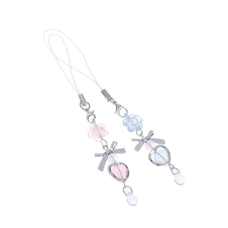 Y2K Aesthetic Mobile Phone Chain For Girls Cute Sweet Beaded Phone Lanyard