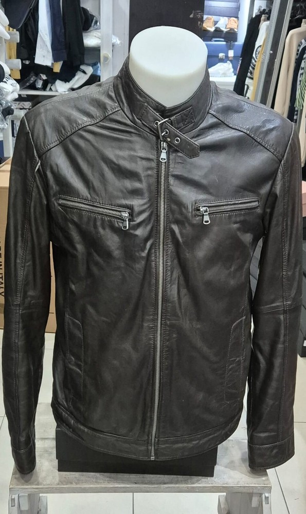 Vintage Conbipel Brown Leather Jacket for Men Size 50 Model LLR134