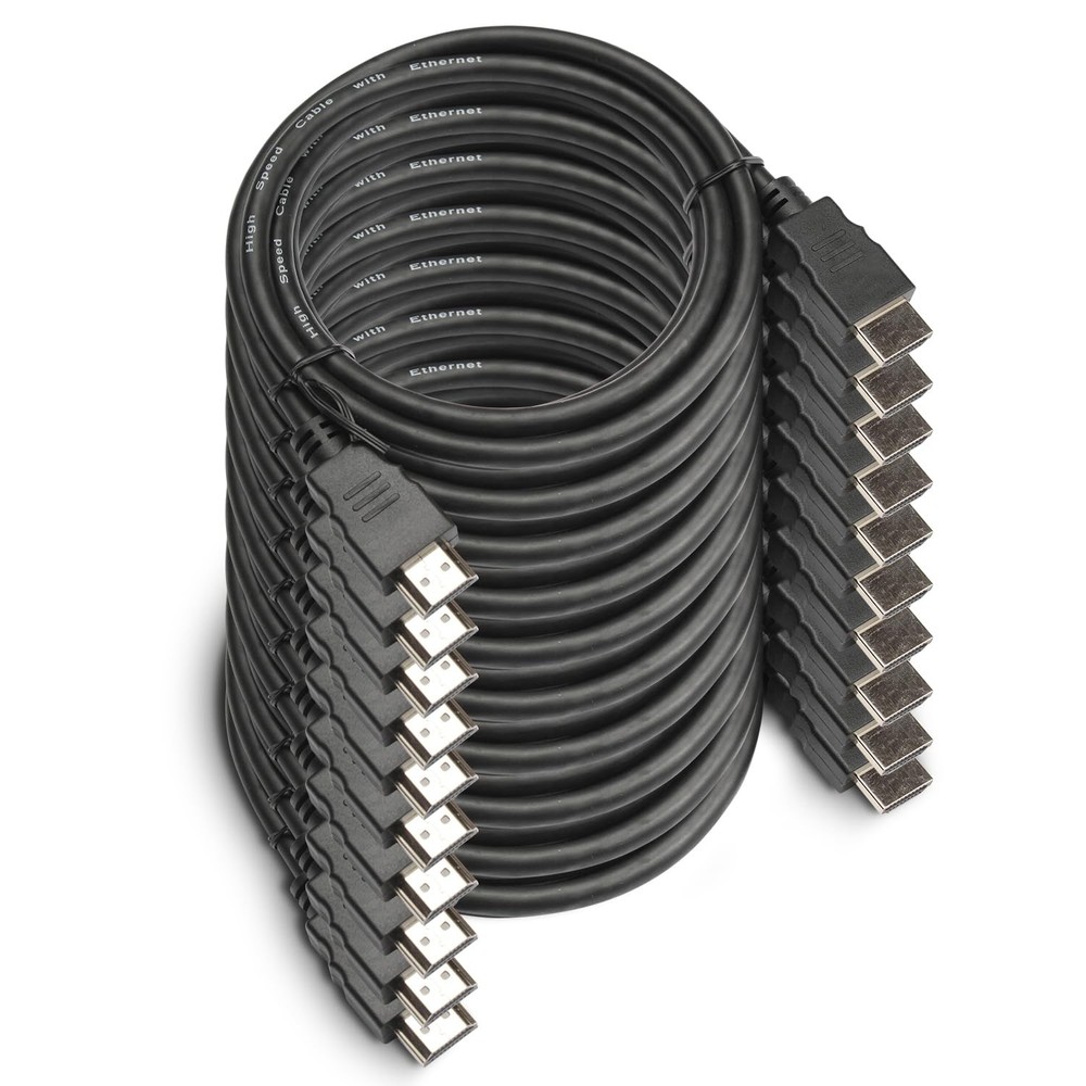 6FT HDMI Cable 10-Pack – High-Speed HDMI Cable for 4K, 3D, Ethernet, ARC, and...