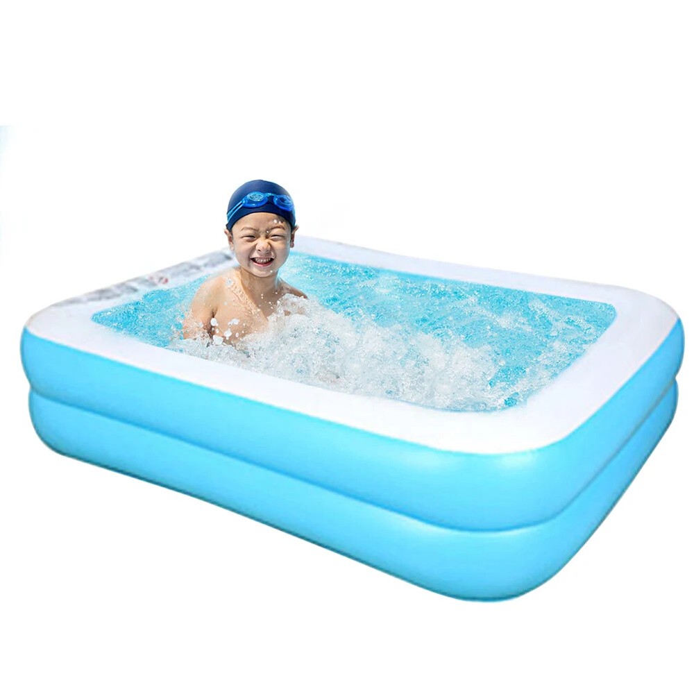 Inflatable Rectangular Swimming Pool for Family and Baby Summer Fun with Marine Balls