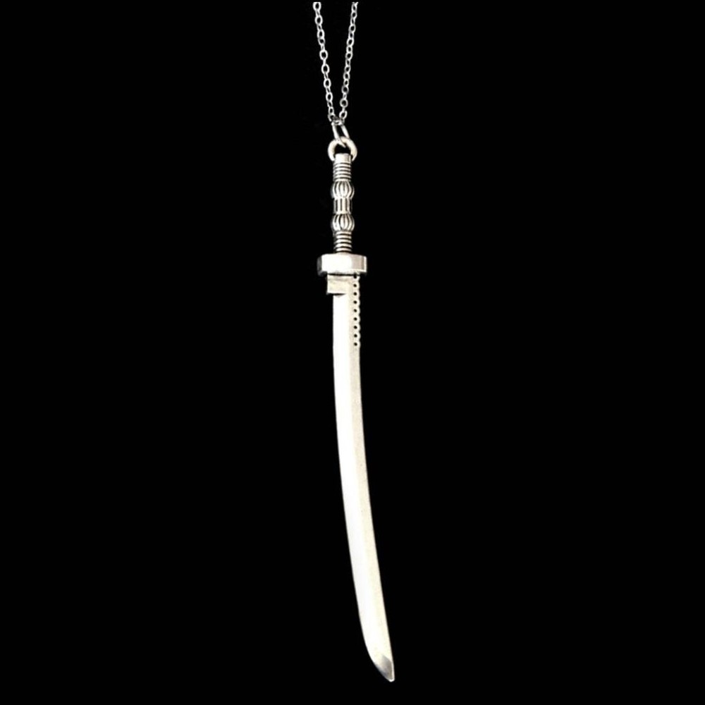 Samurai Katana Sword Necklace 4 Inch Blade with 28 Inch Chain Ninja Martial Arts Pendant  