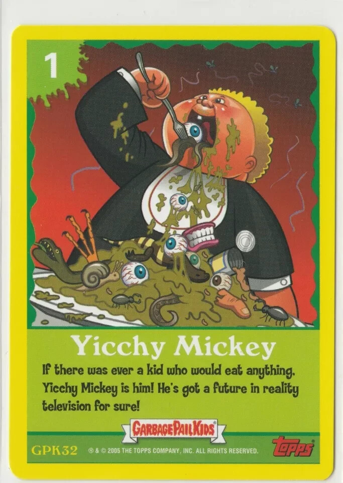 Yicchy Mickey GPK Garbage Pail Kids 2005 Series 4 ANS4 Game Cards