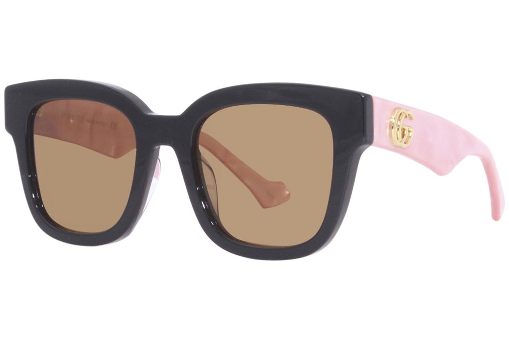 Gucci GG0998S 005 Sunglasses Women's Black/Pink/Brown Lenses Square Shape 52-mm