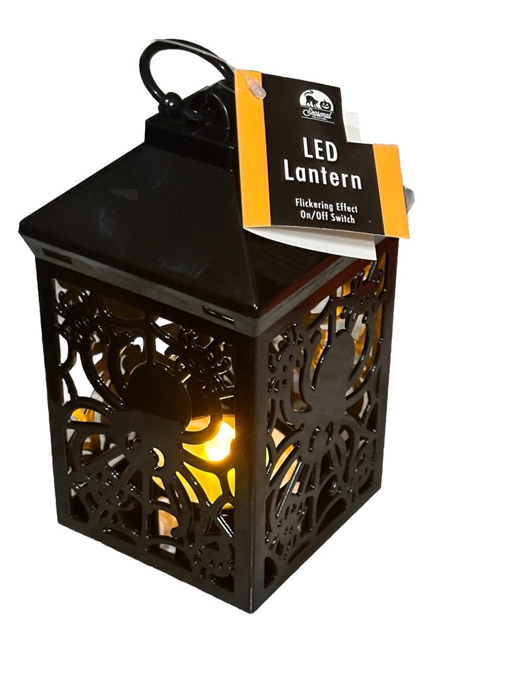 Seasonal Collection LED Spiders LANTERN Flickering Effect On/Off Switch 8Inches-image