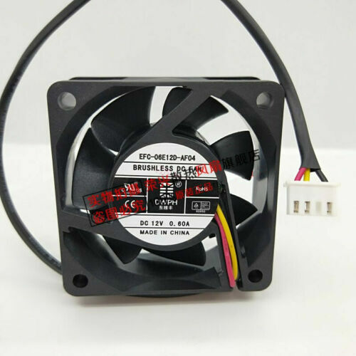 DWPH EFC-06E12D-AF04 6025 12V 0.60A 6CM 3-wire chassis cooling fan #