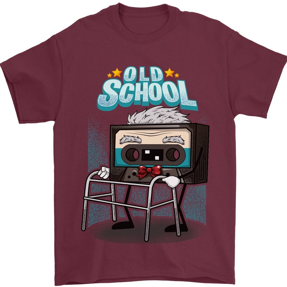 Old School 80s Music Cassette Retro 90s Mens T-Shirt 100% Cotton
