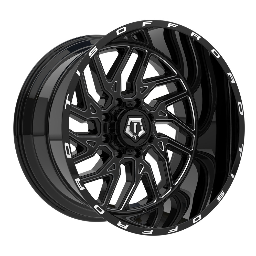 TIS Offroad 544BM 20X10 -25 8X170 Gloss Black With CNC Milled Accents