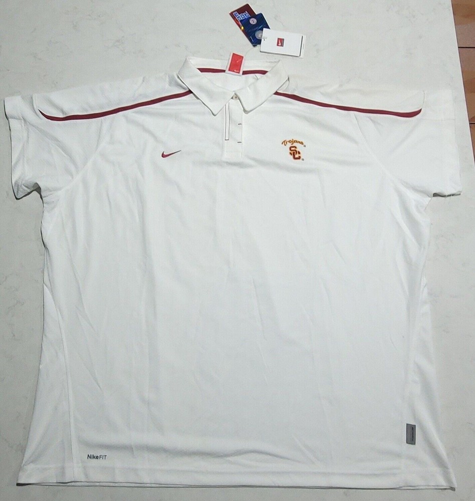 USC Trojans Nike Dri-Fit Womens Polo 4XL White NCAA Authentic Collegiate