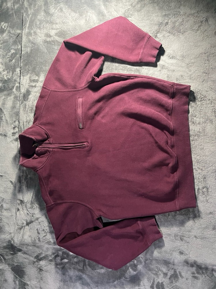 Gander Mountain Guide Series Men's 1/4 Zip Pullover Jacket M Red Cotton Pockets