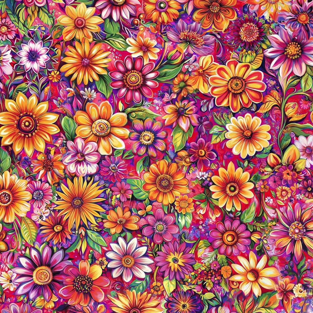 Groovy Garden Fabric 45  Wide 100% Premium Cotton Digital Print Color #5