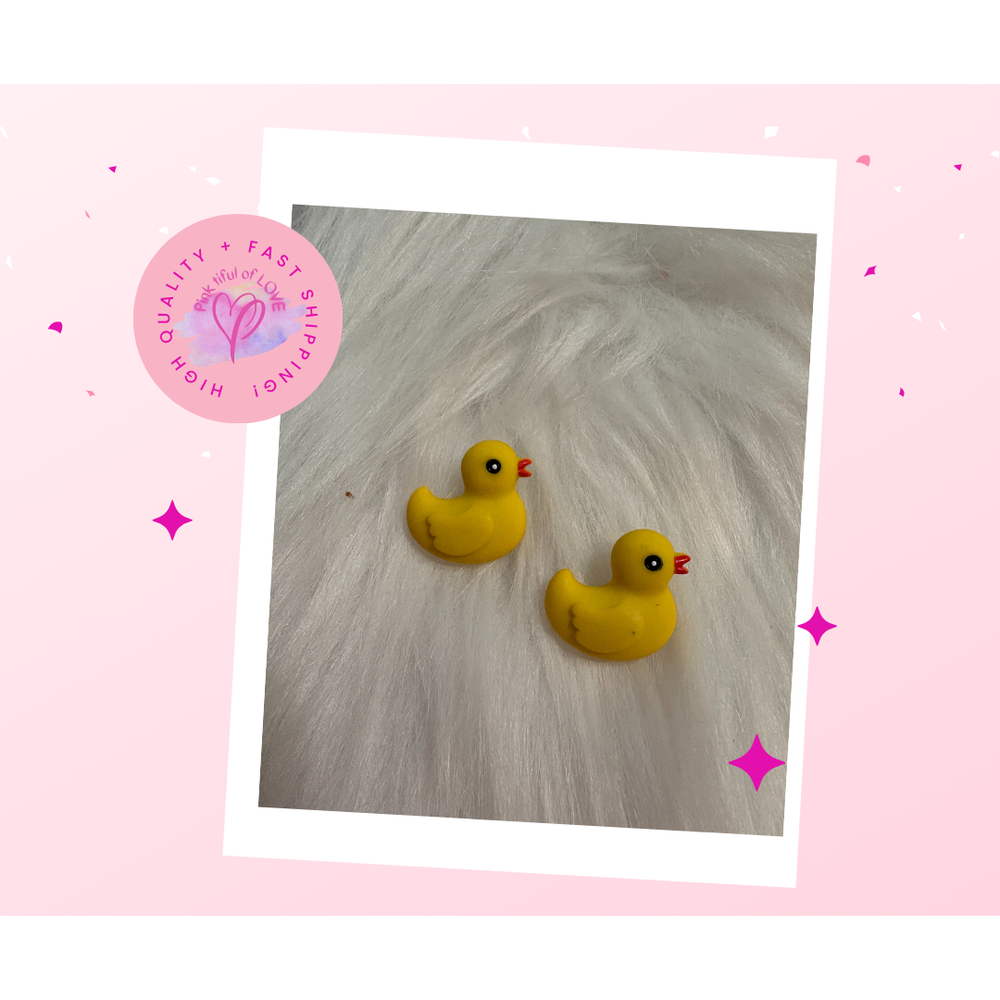 Yellow Rubber Duck Stud Earrings for Playful Style  