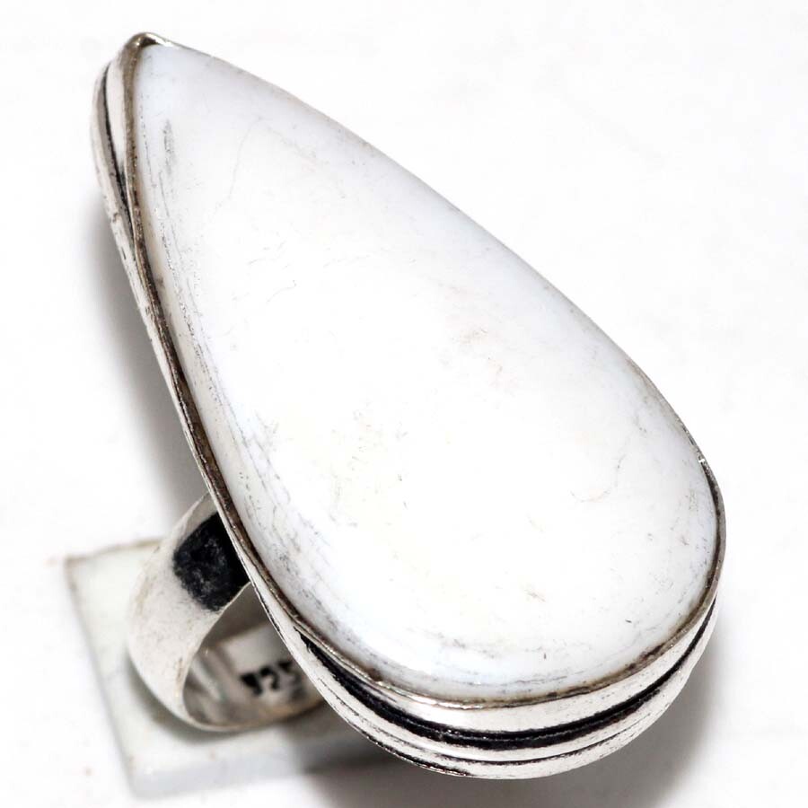 Handmade 925 Silver Plated Mother of Pearl Ring Size US 6.5 JW Jewelry