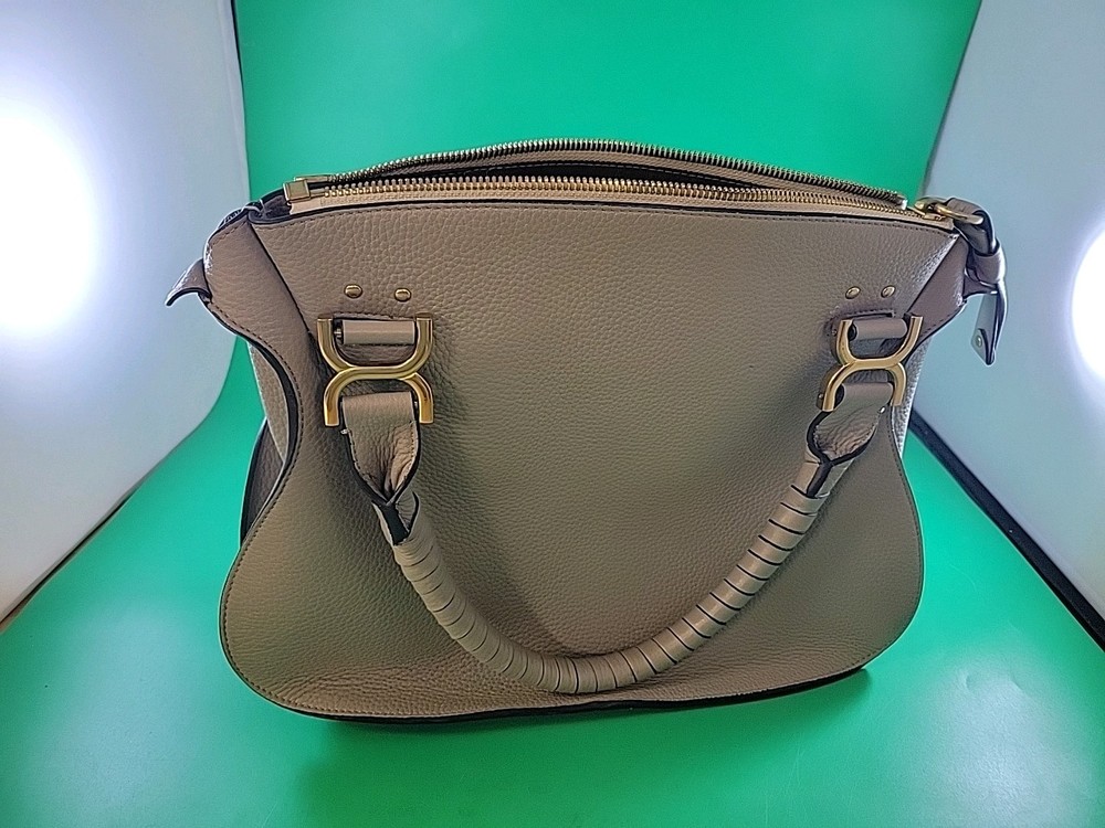 Chloe Marcie Medium Tote Satchel in Cashmere Grey Clean Condition No Strap