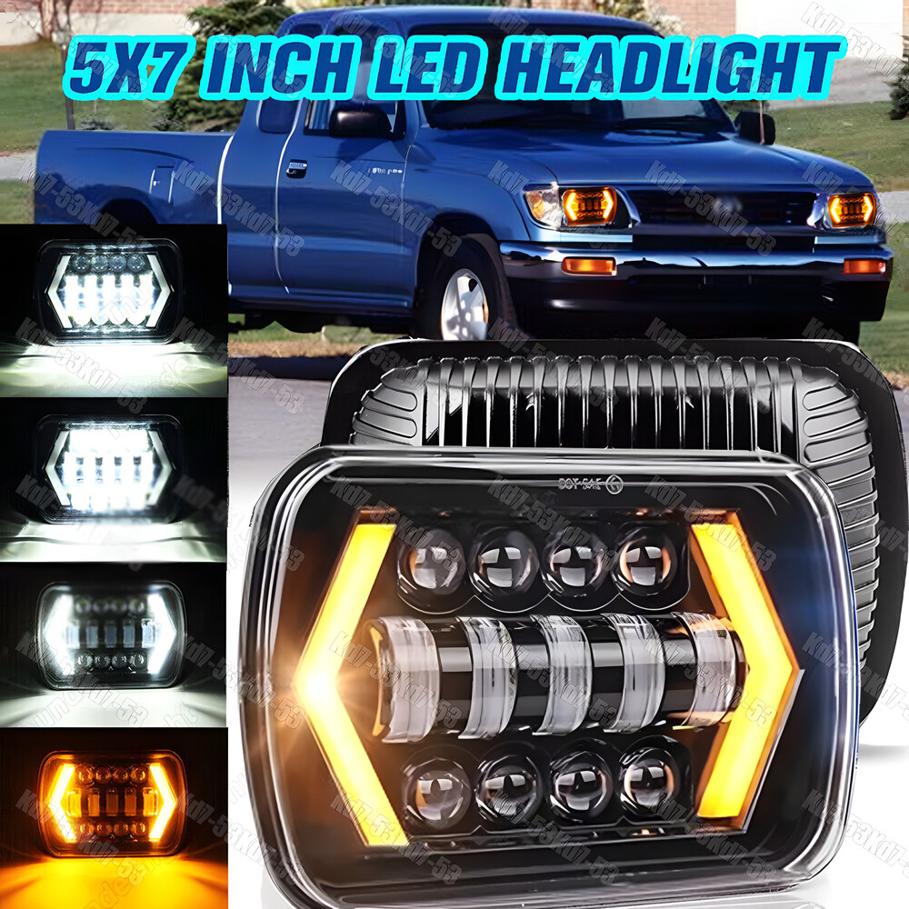1982-1995 Toyota Pickup 4Runner 5x7 7x6 LED Headlight Hi Lo Beam DRL