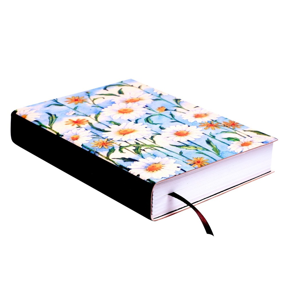 Italian Leather Journal Sunflowers Garden Notebook for Women 380 Pages
