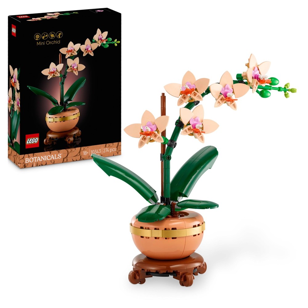 LEGO Botanicals Mini Orchid - Artificial Flowers Set for Adults - Indoor Plant w