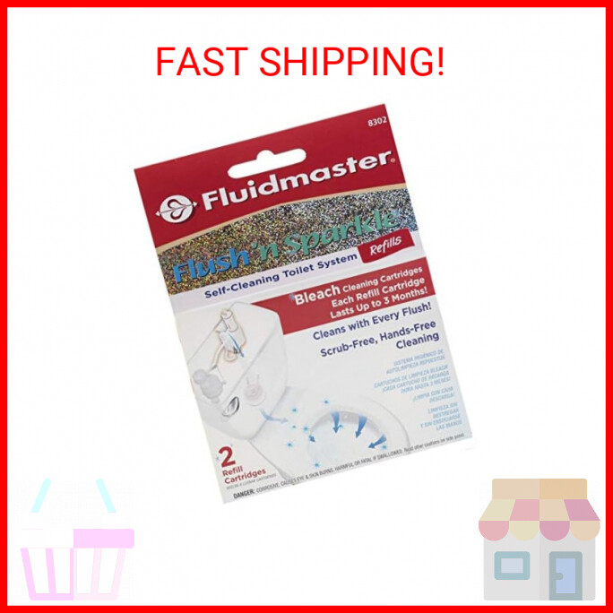 Fluidmaster 8302P8 Automatic Toilet Cleaner Bleach Dispenser System