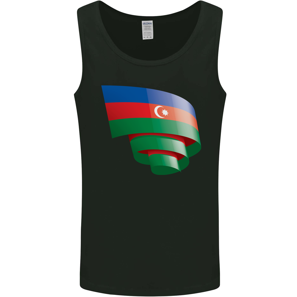 Curled Azerbaijan Flag Azerbaijani Day Football Mens Vest Tank Top