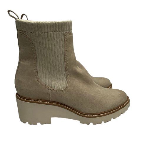 Steve Madden Women's Gus Beige Chunky Platform Chelsea Boots Size 10 Lug Sole