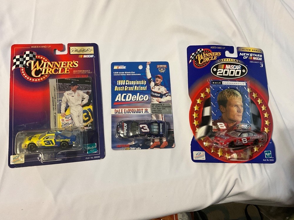 Lot of 3 Dale Earnhardt Jr NASCAR Diecast Cars AC Delco 8 and Wrangler MOC