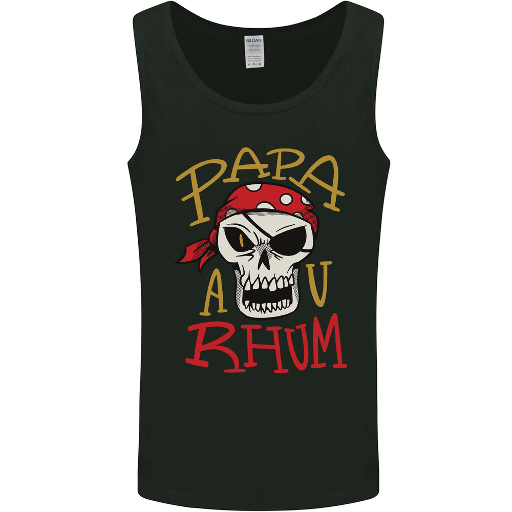 Papa AV Rum Funny Pirate Alcohol Fathers Day Mens Vest Tank Top