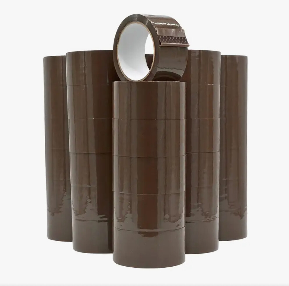 Tan/ Brown Carton Sealing Packing Tape Box Shipping - 48mm x 110yd x 2mil