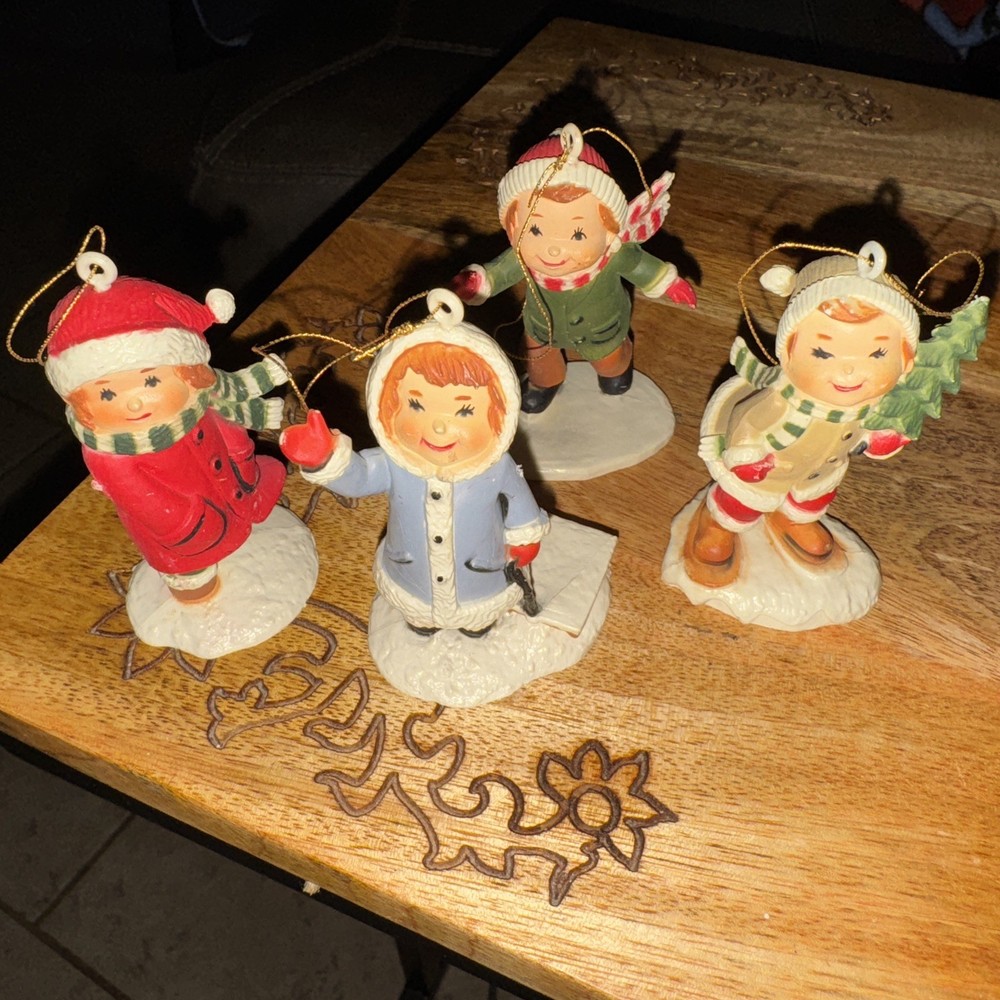 Action Industries Plastic 4 Winter Children Girl Boy Tree Vintage Ornaments