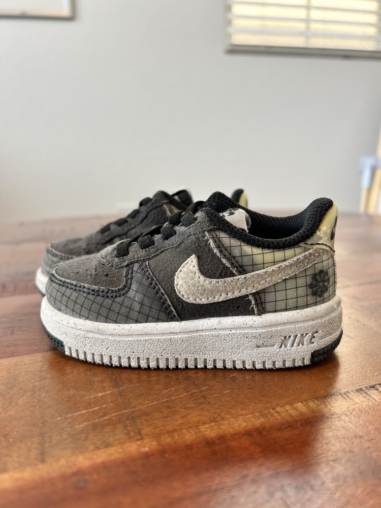 Nike Air Force 1 Crater (TD) Black Volt DH4089 001 Toddler Baby Size 5C Shoes
