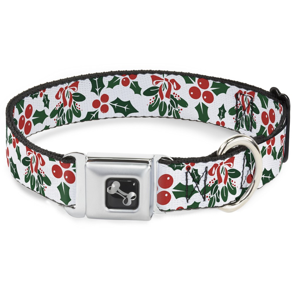 Dog Collar Bone Holly & Mistletoe Small 9.5-13