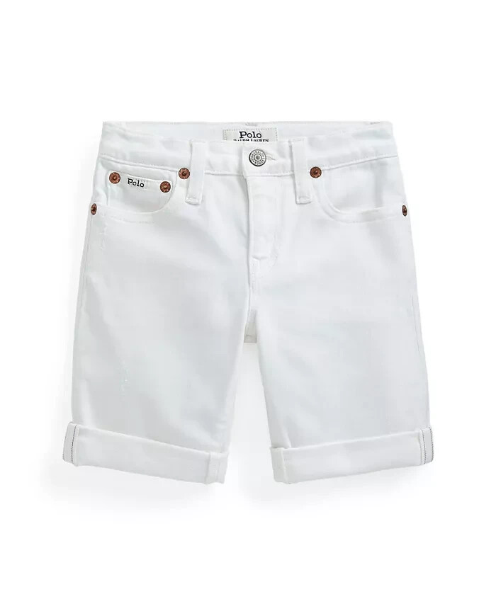 NWT Polo Ralph Lauren Boys Sullivan Slim Stretch Denim Shorts White 8/8T