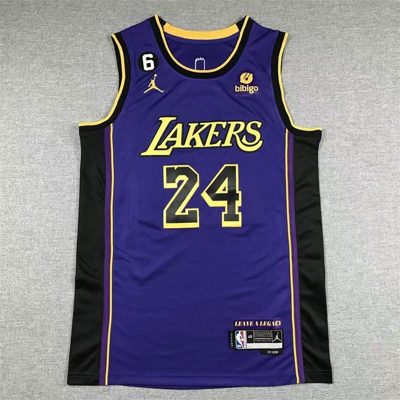 Nike Kobe Bryant #24 Los Angeles Lakers Purple Throwback Jersey Size L Stitched