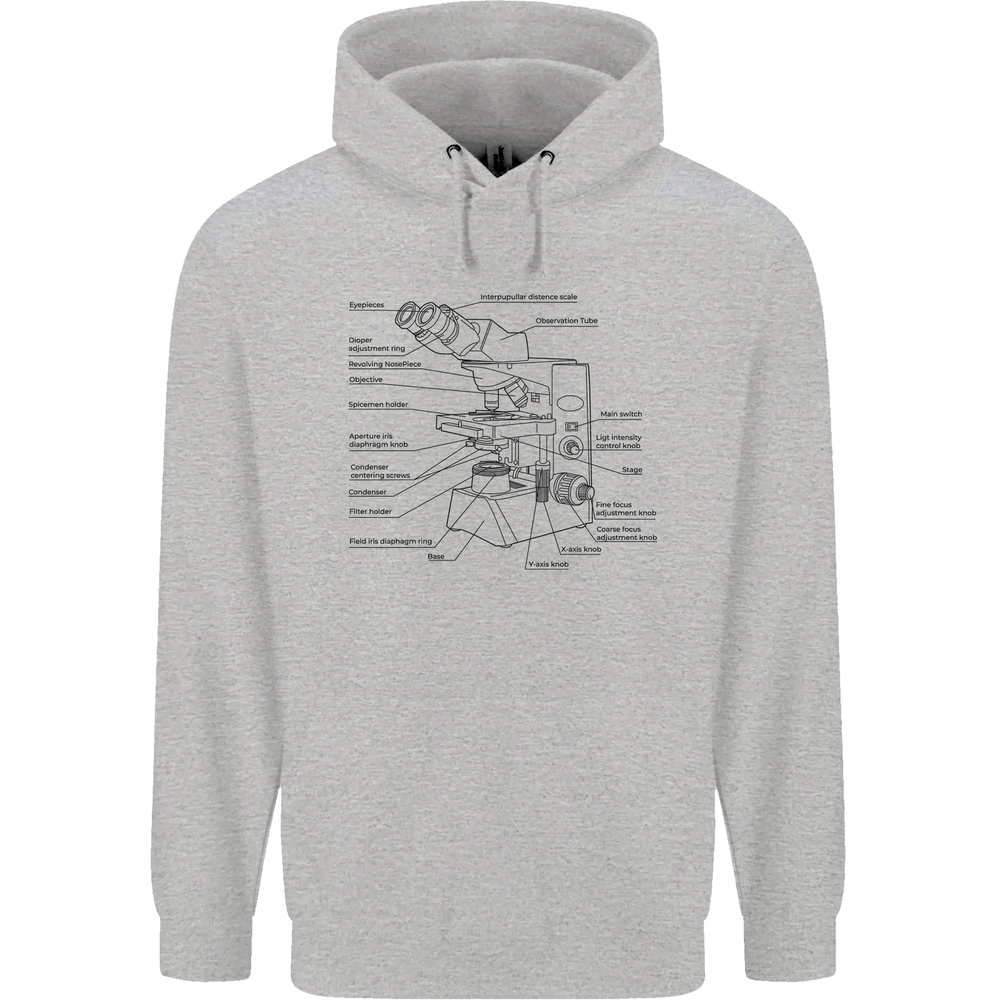 Microscope Biology Science Mens 80% Cotton Hoodie