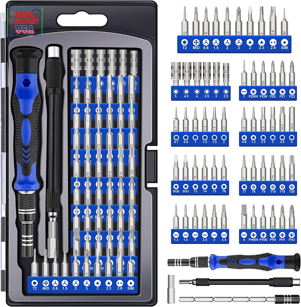 62-in-1 Magnetic Precision Screwdriver Kit for Electronics Repair