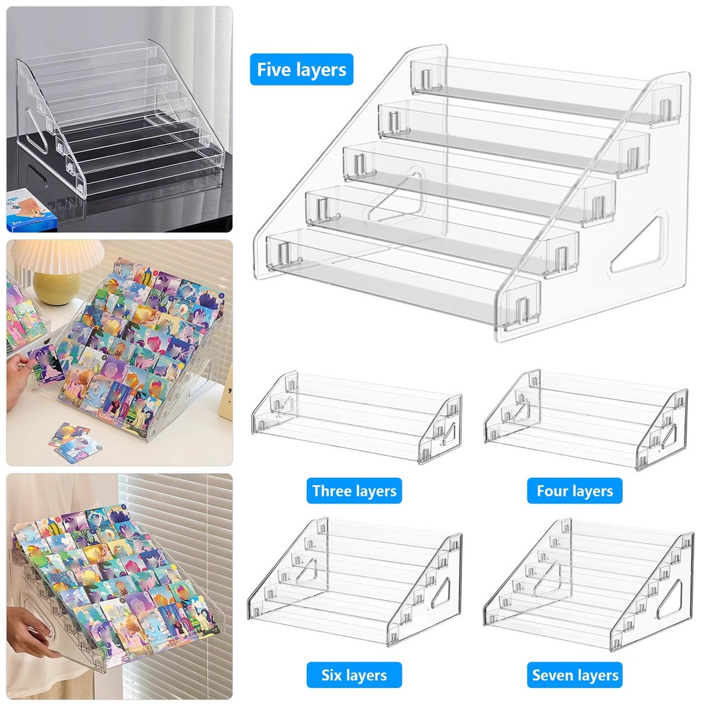 5-7 Tiers Acrylic Clear Riser Display Stand Makeup Organizer Perfume Rack Holder