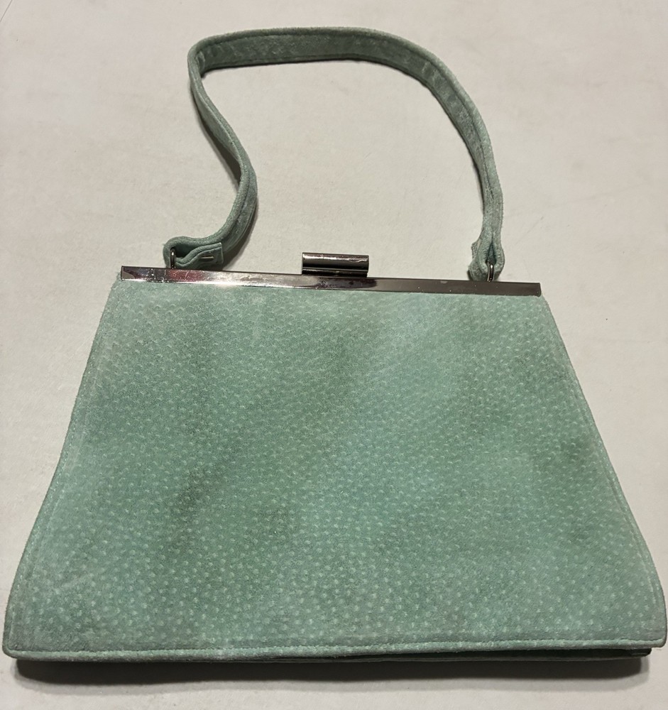 Vintage Wilson’s Turquoise Small Handbag Purse Suede