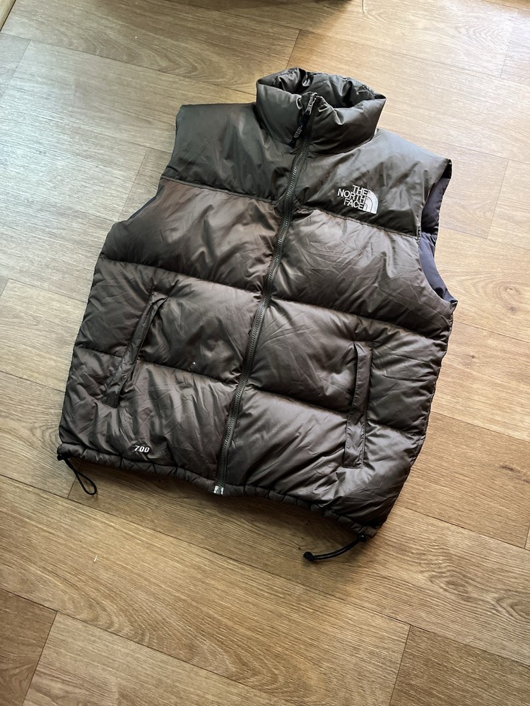 The North Face Vest Mens 700 Nupste Down Khaki Puffer Jacket Vest XL