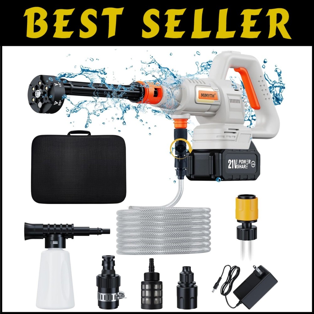 Powerful 1200 PSI Cordless Pressure Washer - Adjustable Nozzle & Rechargeable Battery