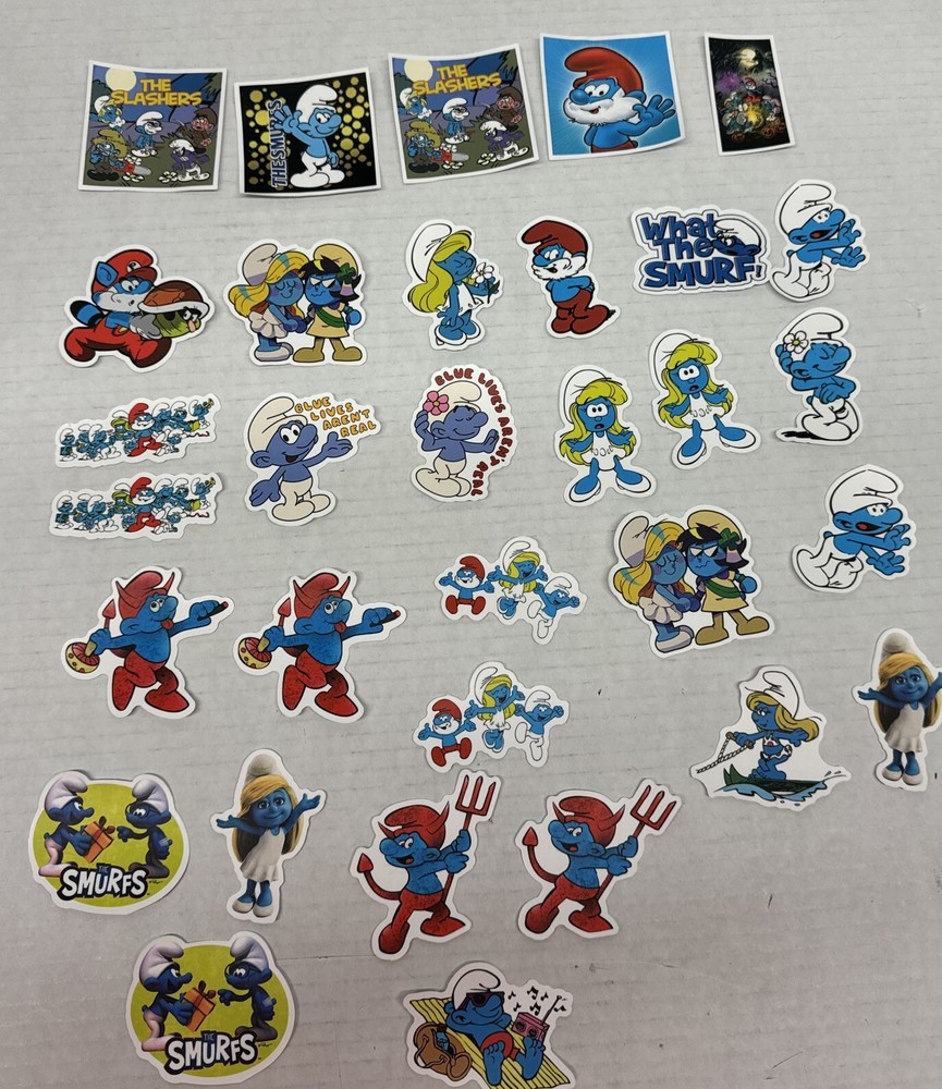 Smurfs Stickers Lot of 32 Scrapbooking Reward new