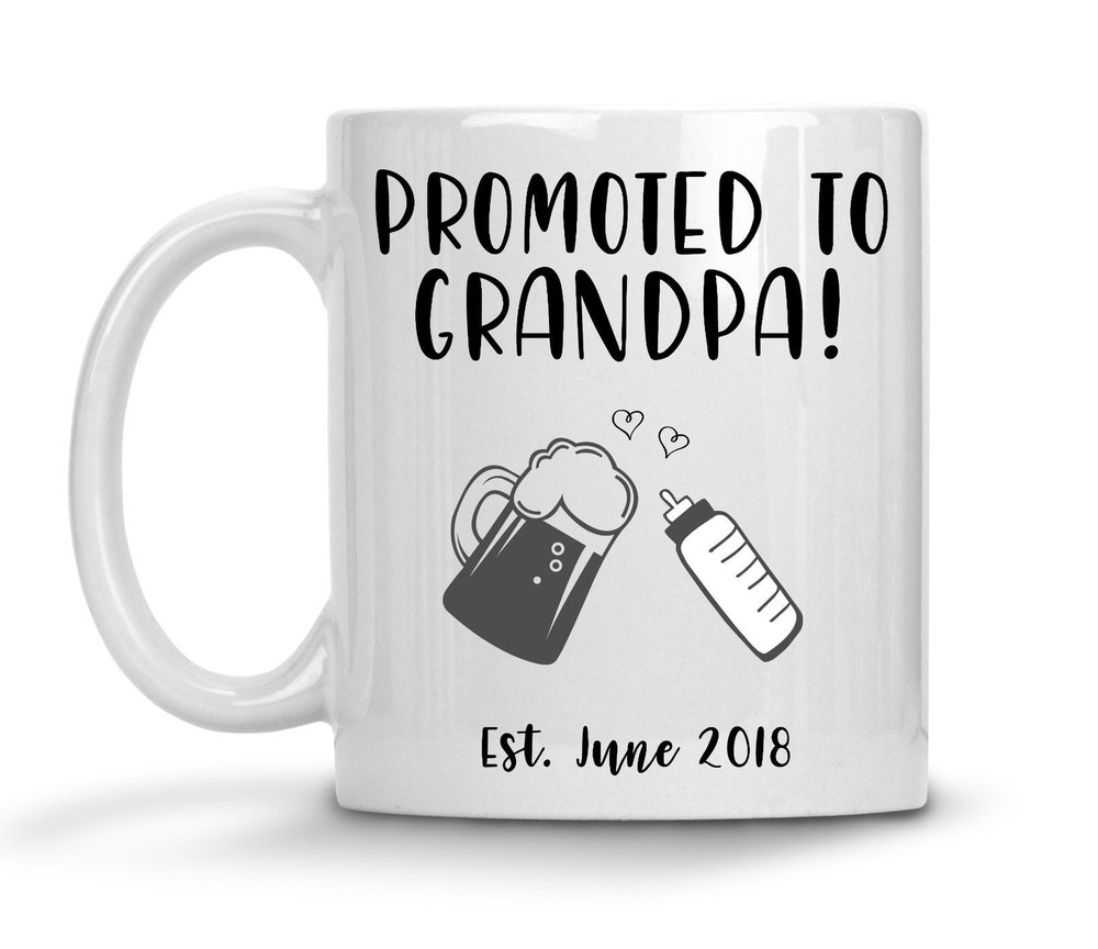 Promoted To Grandpa Mug Promoted To Grandpa 2018 Mug Grandpa Pregnancy