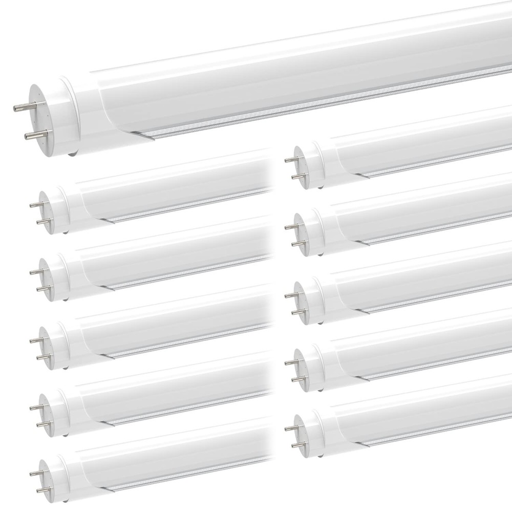 CNSUNWAY 10Pack Type A+B Tube Lights 4FT Tube Light LED 2400LM 6000K Plug & P...