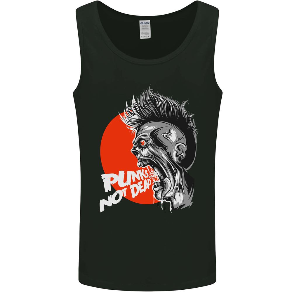 Punks Not Dead Rock Music Skull Mens Vest Tank Top