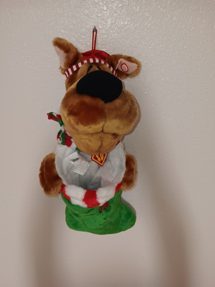 Vintage Gemmy Singing Scooby Doo Cartoon Network Green Stocking 18.5 Inch Christmas Decor