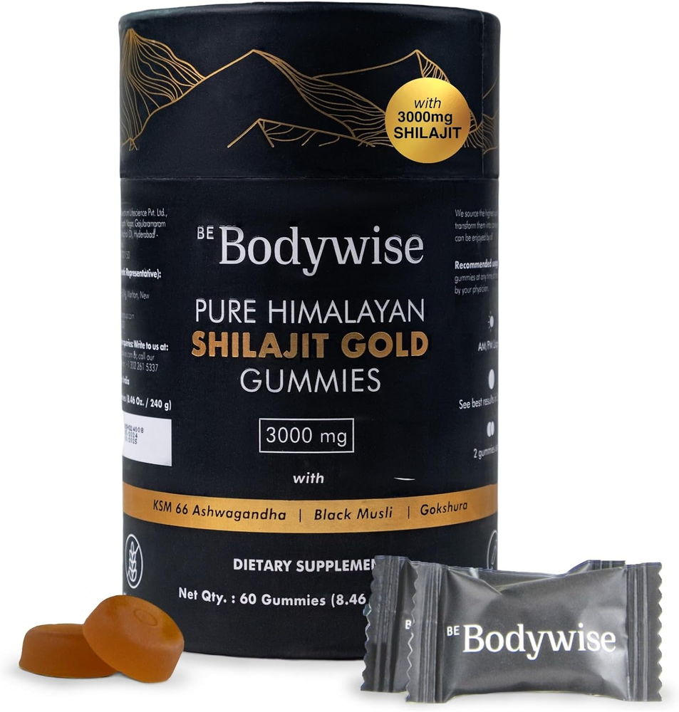 Be Bodywise Pure Himalayan Shilajit Gummies Gold I Lab Tested I No Added Sugar I