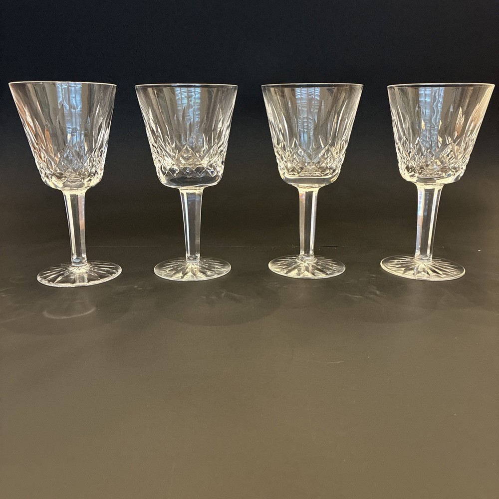 Waterford Crystal Claret Wine Glasses Lismore pattern 5.75” set of 4